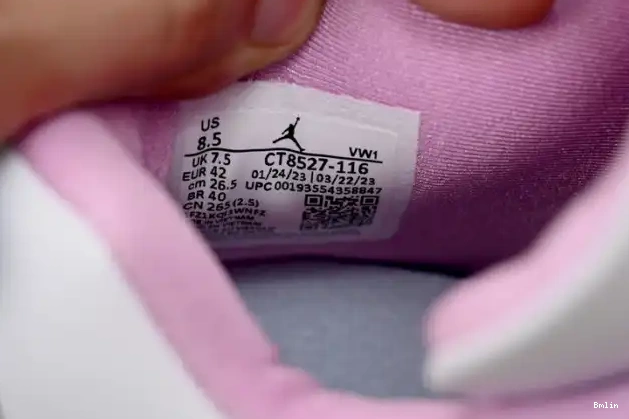 Bmlin shoes CT8527-116 Retro White Jordan 4 Pink 0615